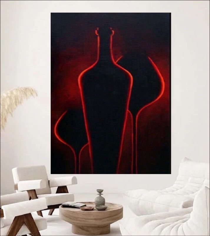 Red Wine Bottle in Black