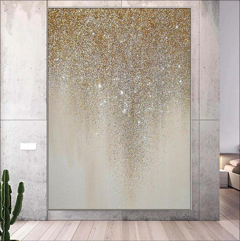 Golden Glitter Drip Art