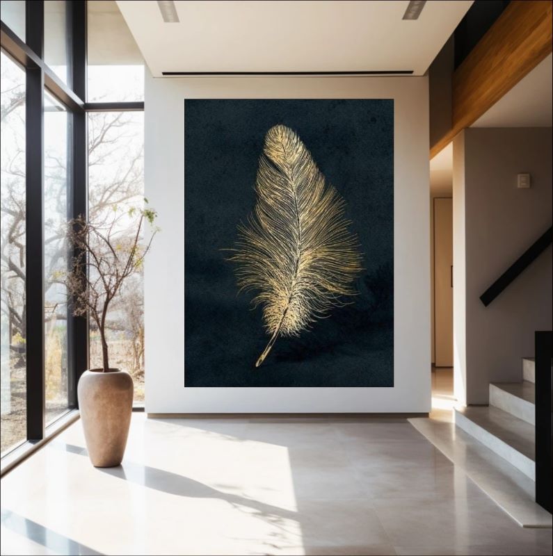 Golden Feather in Black