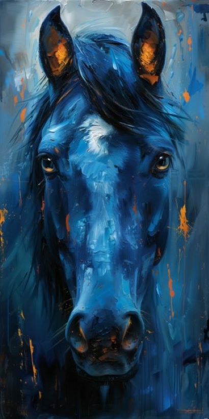 Blue Horse Painting