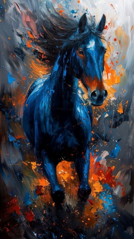 Blue Horse Painting