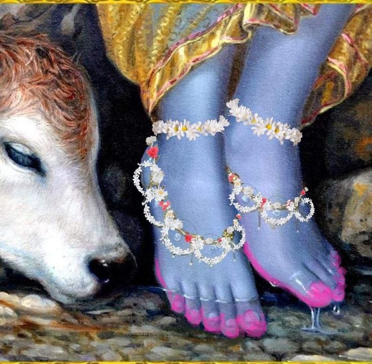 Krishna's Feet Handmade Canvas Painting