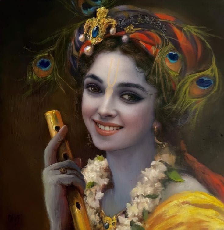 Krishna's Radiant Smile - A Portrait of Divine Joy