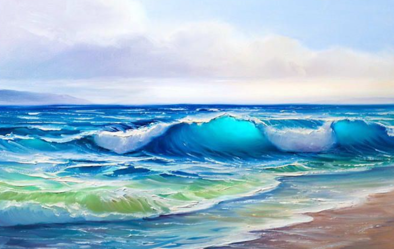 Acrylic Seascape Wave Handmade Painting