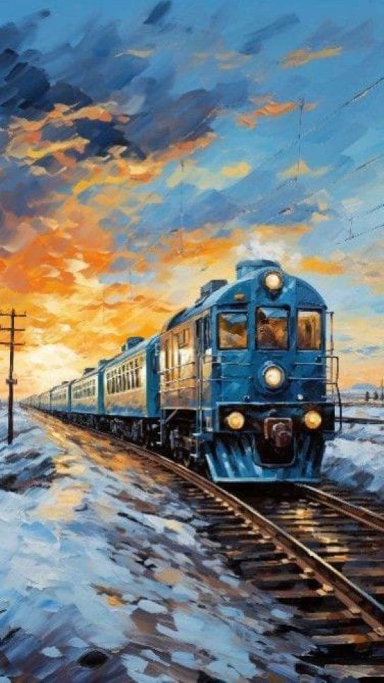 Abstract Train Sublime Landscapes painting