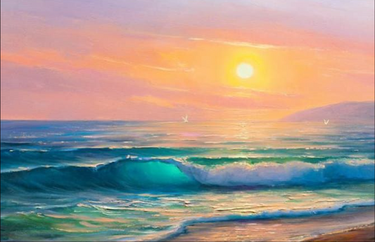 Sea and Beach Oil Painting on Canvas