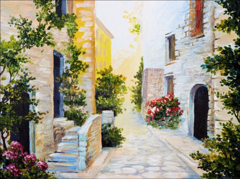 Italian Street Landscape Painting