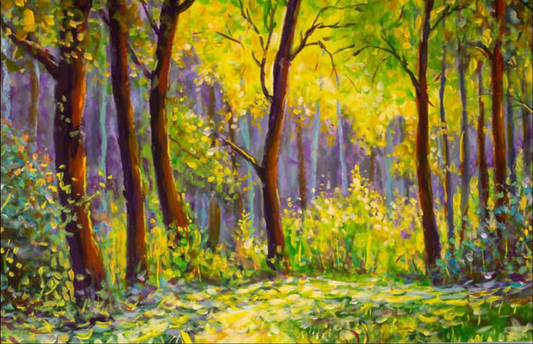 Beautiful Sunny Forest Oil Painting