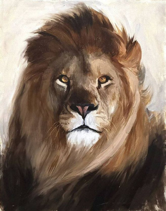 Lion Portrait Art | 100% Hand-Made Painting