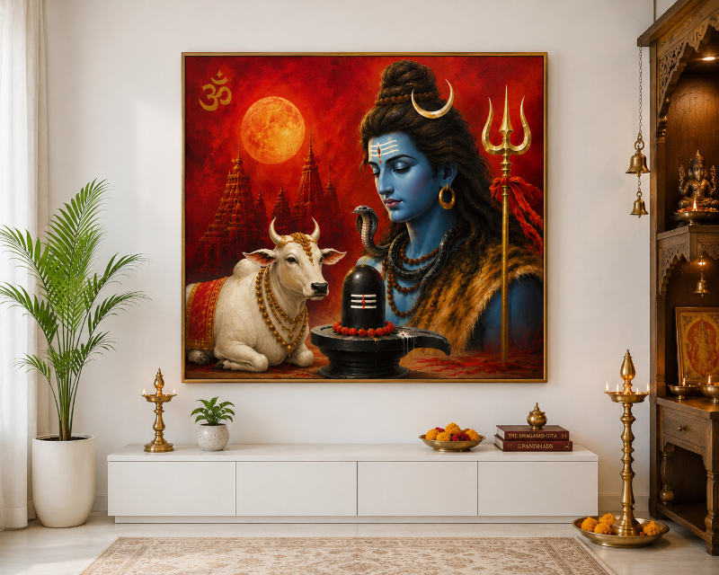 Lord Shiva with Nandi & Shivling