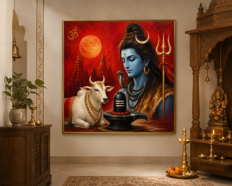 Lord Shiva with Nandi & Shivling