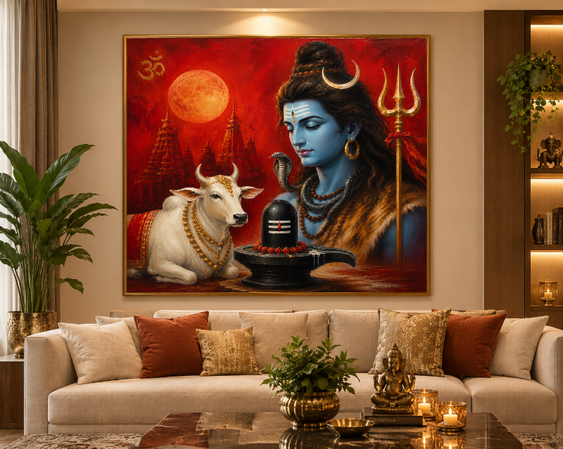Lord Shiva with Nandi & Shivling