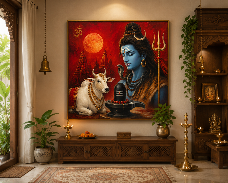 Lord Shiva with Nandi & Shivling