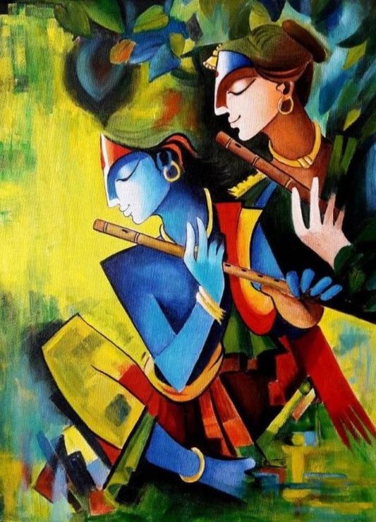 Melody of Devotion - Spiritual Art of Krishna and Radha