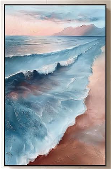 Mystic Coastal Dawn: A Tranquil Ocean Art Piece