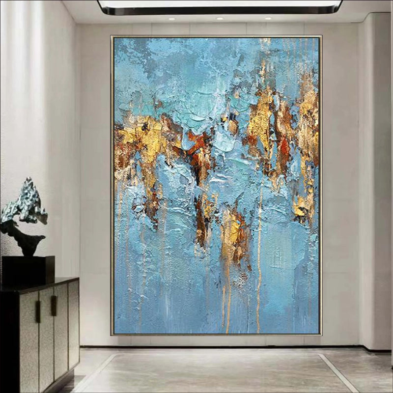 Oceanic Gold: A Luxurious Abstract Artwork