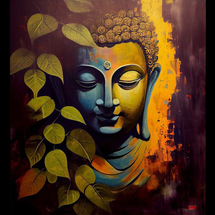 Peaceful Aura-A Captivating Buddha Painting for Serenity and Mindfulness