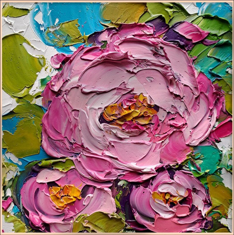 Pink roses oil painting