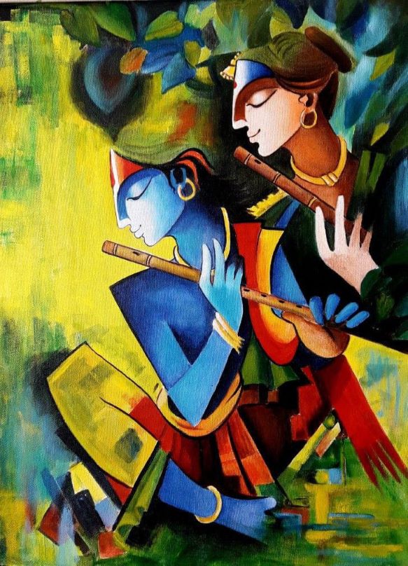 Radha Krishna Canvas Painting