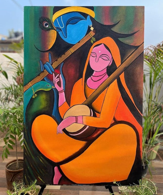 Radha Krishna Original Handmade Painting