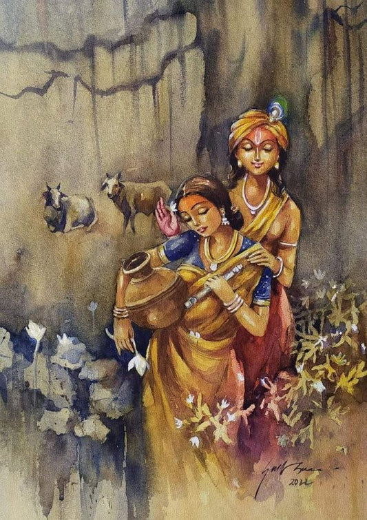 Beautiful Radha Krishna Painting