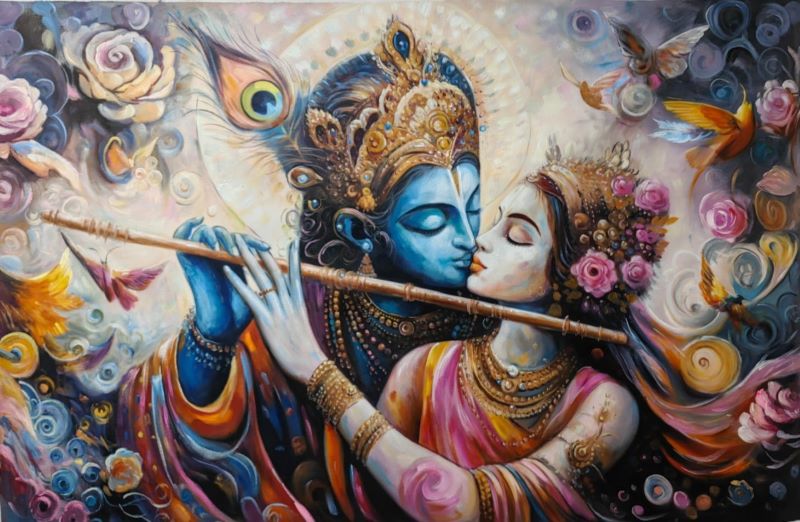 Radha Krishna with Flute