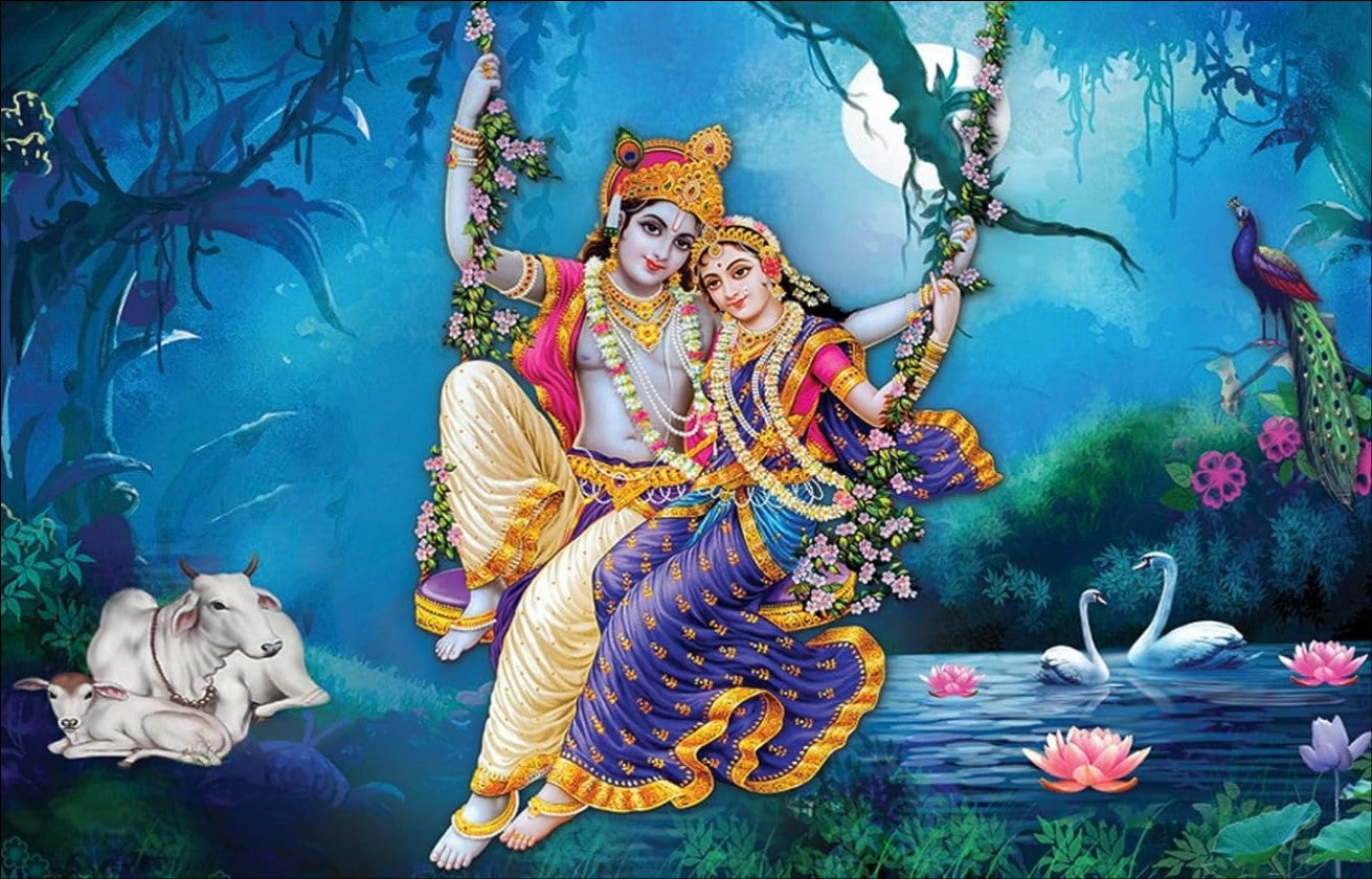 Radha Krishna on Swing