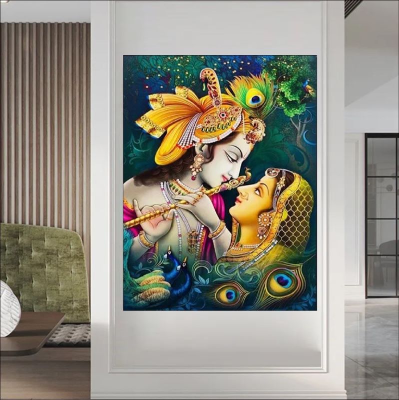 Radha Krishna Handmade Canvas Painting