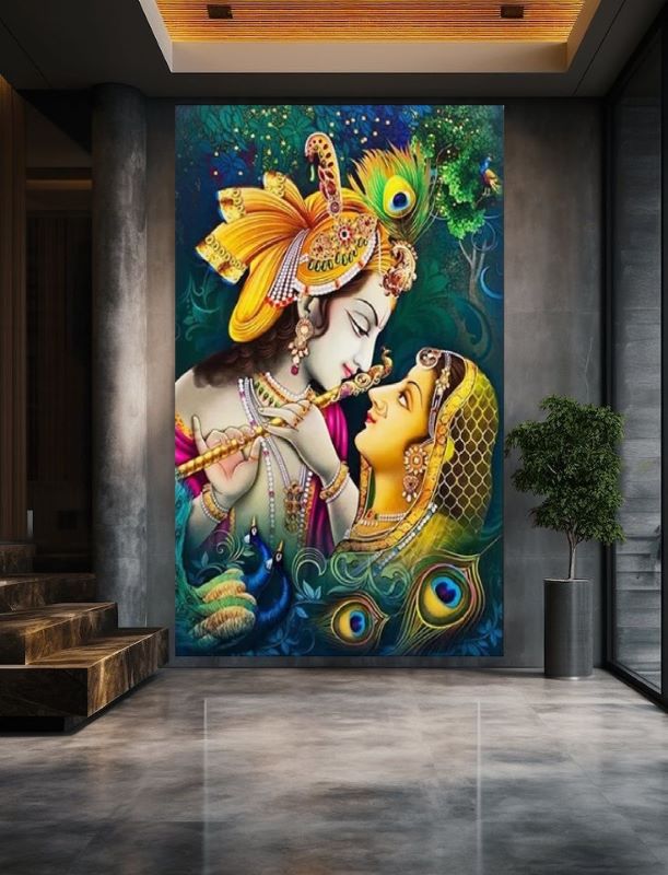 Radha Krishna Handmade Canvas Painting