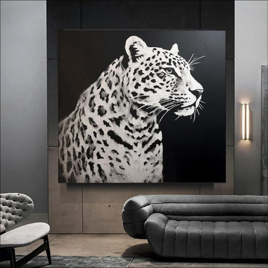 Silent Majesty - A Stunning Black and White Leopard Portrait