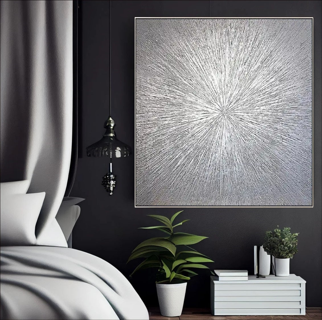 Silver Stardust - A Radiant Abstract Art of Luminescent Beauty